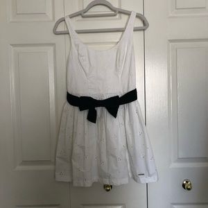 Ambercombie white dress with navy bow